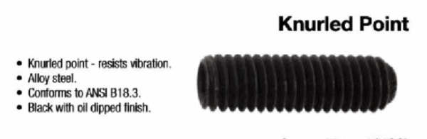 Socket Head Cap Screw Knurled Point